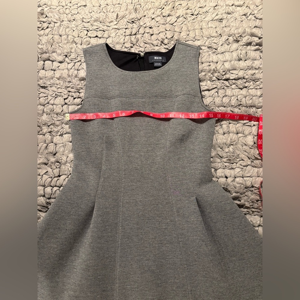 Anthropologie Maeve Gray Sleeveless Mini Tulip Style Dress - Picture 6 of 9
